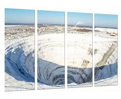 Tableau Moderne Photographique, Impression sur bois, Paysage de jour White City, Mine de diamants, Russie, 131 x 62 cm, ref. 27082