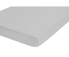 biberna 0002744 Drap housse castor fin (hauteur matelas max.22 cm) (coton) 140x200 cm -> 160x200 cm, gris orage