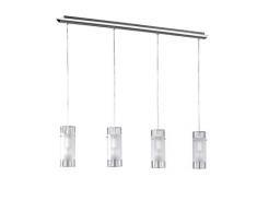 Wofi 745804640000 Max Suspension Verre 4 L 60 W E14 Nickel Mat