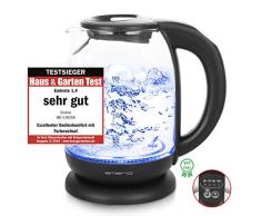 Emerio WK-119255 Bouilloire en verre avec choix de tempÃ©rature (60Â°C/70Â°C/80Â°C/90Â°C/100Â°C), protection contre la sÃ©chage, 2200 W, 1,7 litres, Auto-Off 1.8 litres, Noir