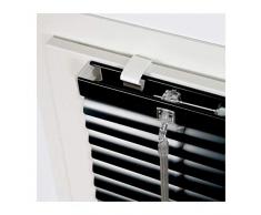 MADECOSTORE Store VÃ©nitien Aluminium Easy Gris anthracite - L37 x H150cm - MÃ©canisme autobloquant - Lamelles 25mm - Sans perÃ§age