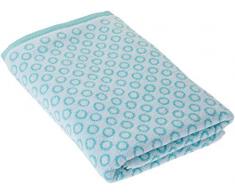 Lasa Home Drap de Bain Motif Ronds 100% Coton, Turquoise, 70x140x1 cm
