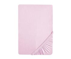 Biberna Drap housse en jersey stretch 100% coton, trÃ¨s doux et extensible, pour un lit simple de 90 x 190 cm Ã 100 x 200 cm, coloris lilas, 77155/324/040