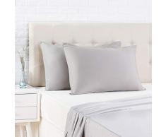 AmazonBasics Taie dâoreiller en satin - 50 x 80 cm x 2, Gris foncÃ©