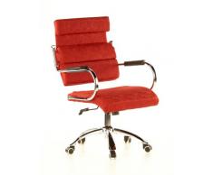 hjh Office 650383 Siège de Bureau Pivotant Avalon Tissu Rouge Foncé Chromé 78% Acrylique 22% Polyester