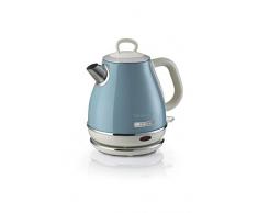 Ariete Vintage 2868 Bouilloire Ãlectrique en Acier Inoxydable pour Infusions, ThÃ©s et Tisanes, SystÃ¨me de Mise Hors Tension Automatique, PoignÃ©e Ergonomique, 1 Litre, 1600 W, Bleu Clair