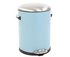 EKO Belle Deluxe Poubelle à Pédale Métal Bleu 27,2 x 23,7 x 30 cm 5 litres