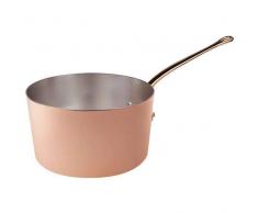 Pentole Agnelli Casserole Haute de cuivre étamé avec 1 Manche 12 cm Cuivre