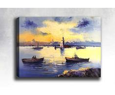 Bonamaison Peinture sur toile, multicolore, 30 x 90 cm - Conçu et fabriqué en Turquie