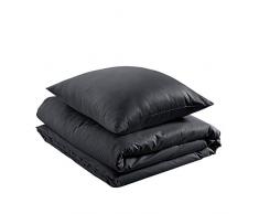 AmazonBasics Parure de lit 100Â % coton 135 x 200 cm / 80 x 80 cm, Noir