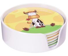 Platex 92120010253 MB Dessous Verre MÃ©lamine Set de 6 Mr Vache