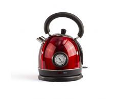 LIVOO DOD157 Bouilloire RÃ©tro Vintage Rouge avec themomÃ¨tre intÃ©grÃ© | CapacitÃ© 1.8L, ArrÃªt Automatique, Filtre Anti-calcaire | 1800W