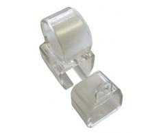GARDINIA Support avec embouts pour rails de rideaux coulissants en forme de U, Paquets de 2, Plastique, Transparent