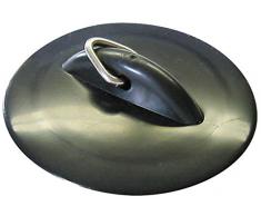 Fackelmann Tecno Bouchon de Lavabo Standard, Plastique, Noir, 17 x 7,8 x 2 cm