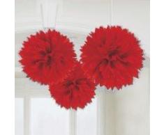 amscan Plaid Moelleux Party Décoration, Rot, 40 cm