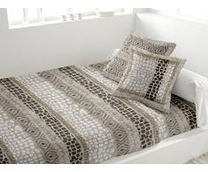 Soleil docre Parure de Drap 260X300 en Coton 57 Fils Nature Taupe, Ecru, 300x260 cm