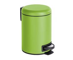 Wenko 22145100 Léman Poubelle Cosmétique à Pédale Acier Inoxydable Vert 17 x 25 x 22,5 cm 3 L