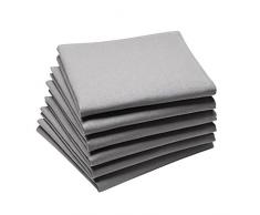 Coucke Lot de 6 Serviettes Unies, Coton, Galet, 45x45 cm