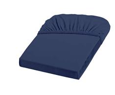 Fleuresse Comfort XL Drap-Housse en Jersey pour Matelas 180/190 x 200/220 cm Denim, Convient pour Lits Ã sommier tapissier et Lits Ã Eau