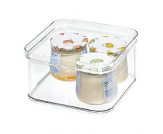 iDesign Casier Rangement pour Frigo (16,1 cm x 16,1 cm x 9,6 cm), Bac Alimentaire en Plastique sans BPA, Bac Rangement pour la Cuisine ou le Frigidaire, Transparent