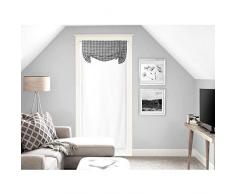 Soleil docre Vichy Voilage, Voile, Brise bise, Coton, Gris, 70 x 200 cm