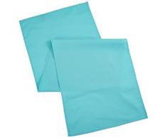Coucke Chemin de Table Uni Turquoise Coton 48 x 150 cm