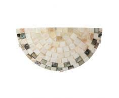 sulion Applique murale avec motif de mosaïque E27, Blanc, C. 25 x 9 x 13 cm
