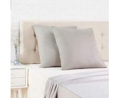 AmazonBasics Taie dâoreiller en satin - 65 x 65 cm x 2, Gris foncÃ©
