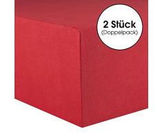 CelinaTex Lucina bÃ©bÃ© Enfants Drap-Housse Berceau Lite Enfant Coton 2er-Set 60x120-70x140 cm Rouge Rubis