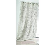 Linder 0171/29/49866/377 Rideau 8 Oeillets Fusil Ronds Polyester/Coton Beige/Noir 150 x 260 cm