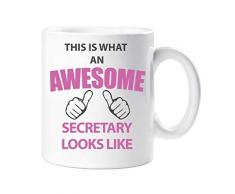 60 Second MakeoverÂ® Mug Inscription This is What An Awesome Secretary Looks Like Cadeau Tasse Anniversaire NoÃ«l