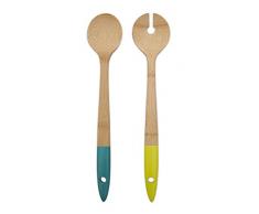 Pebbly NBA029 Couverts à Salade Bleu/Vert