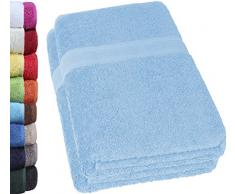 NatureMark Lot de 2 Serviettes de Bain 100% Coton Bleu Clair 70 x 140 cm