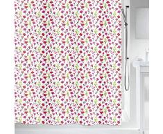 Spirella Textil-Duschvorhang Mille Fleurs Pink 180x200 cm Rideau de Douche, Tissu, Rose Bonbon, 180 x 200 cm