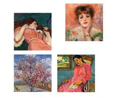 Legendarte Tableau, Impression sur Toile - Composition en Rose - cm. 50x50 (4 Panneaux)