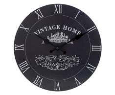 Premier Housewares Horloge murale Vintage Home Noir 29 cm