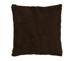 Thedecofactory 21461873 Coussin Cuir, Chocolat, 40 x 40 x 3 cm