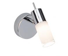 Brilliant G57510/75 Spot patere LED ZOEY, metal/verre, coloris chrome/blanc, 4 W