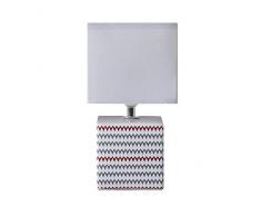 Lampe de chevet Caroline, lampe dÃ©corative cÃ©ramique, 40 W, Gris/Prune, L11 x H22 cm