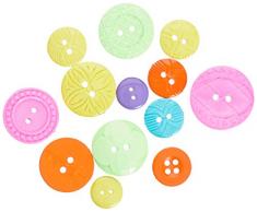 Robe It Up Bouton Zippity Clapier Doo Dah, en Plastique, Multicolore, 10â21 mm, 18 pièces