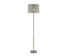 TRIO, Lampadaire, Rotin 1xE27, max.60,0 W Maillage rotin, Gris, Corps: Maillage rotin, Gris Ã:39,0cm, H:165,0cm IP20,Interrupteur pied