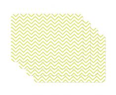 Venilia Set de table Zig zag fin anis, 45 x 30 cm, 4 pcs, antidÃ©rapant rÃ©siste Ã la chaleur et fait, PolypropylÃ¨ne, 59076