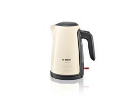 Bosch TWK6A017 Bouilloire sans fil ComfortLine, 1 tasse, grande ouverture, protection contre la surchauffe, filtre anticalcaire amovible, 1,7 L, 2400 W, crème