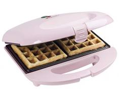 Bestron Gaufrier au design rétro pour des gaufres de Bruxelles, Sweet Dreams, Pour 2 gaufres, 700 W, Rose