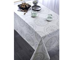 CALITEX Nappe Toile CirÃ©e Rectangulaire, PVC, Meringue, 140x250 cm