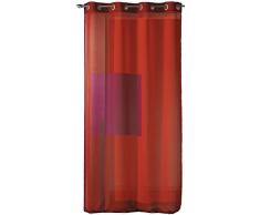 HomeMaison Voilage en Ã©tamine imprimÃ©e Ã Motifs Graphiques, 100% Polyester, Piment