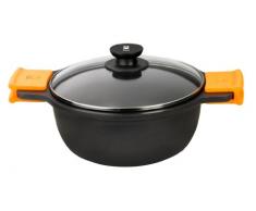 BRA EFFICIENT - Faitout Haut avec Couvercle en Verre et anses en Silicone, 32 cm