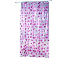 MSV Rideau de Douche PVC 180x200cm Marguerites Roses