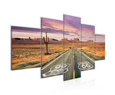 Tableau decoration murale Grand Canyon Route 66 200 x 100 cm - XXL Impression sur Toile Salon Appartment 5 Parties - prêt à accrocher - 611351a