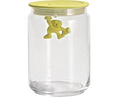 Alessi Amdr05 Y Gianni a Little Man Holding on Tight Boîte de Cuisine en Verre avec Couvercle en Résine Thermoplastique, Jaune, 90 Cl